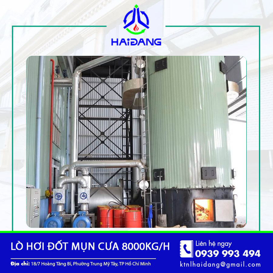 Lò hơi đốt mụn cưa 8000kg/h đang vận hành tại nhà máy Lò hơi đốt mụn cưa 8000kg/h đang vận hành tại nhà máy