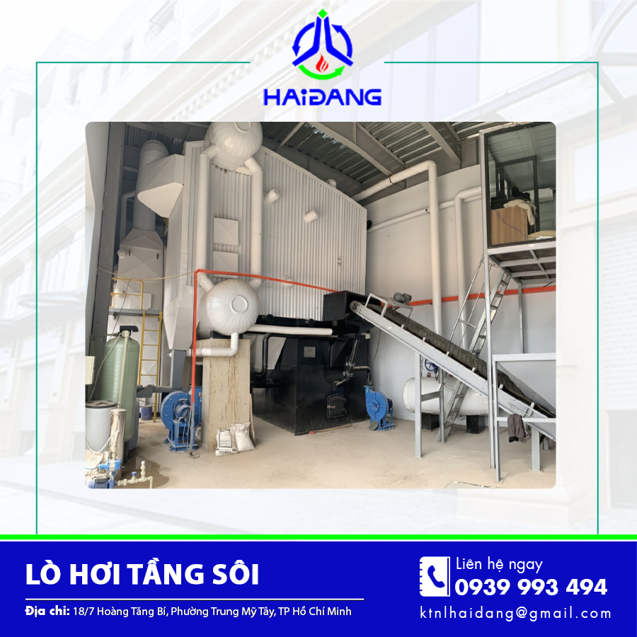 Chi tiết cấu tạo lò hơi tầng sôi với buồng đốt, ống truyền nhiệt và hệ thống cấp nhiên liệu tự động. Chi tiết cấu tạo lò hơi tầng sôi với buồng đốt, ống truyền nhiệt và hệ thống cấp nhiên liệu tự động.
